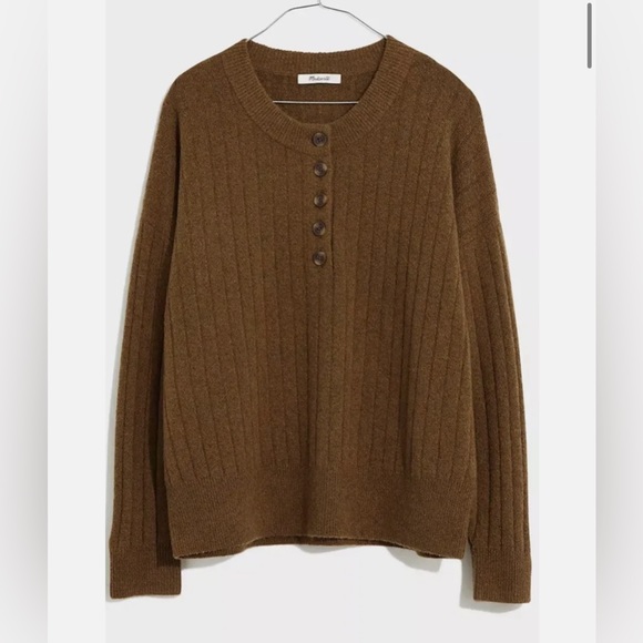 Madewell Donnegal Henley | Brown Size L — NWOT - Picture 2 of 4